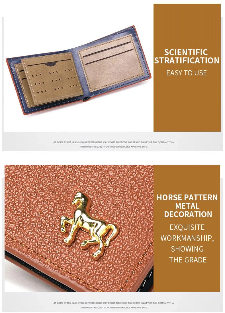 New Men's Horizontal Wallet Multi-Functional Business Zipper Coin For Men Wallet With Credit Card Holder