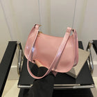 Women PU Leather Shoulder Bag Retro Solid Color Hobo Underarm Handbag Casual Designer