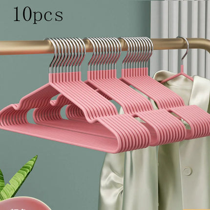 HomeNest 10pcs Plastic Clothes Hanger Non Slip Portable Closet Space Saver Rack
