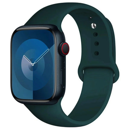 OKEYWOW Apple Watch silicone sport strap for Series 9, Ultra, SE, and 3 in 38mm to 49mm sizes, soft, durable, flexible wristband