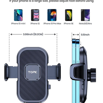 TOPK Gravity Car Phone Holder Dashboard Windshield Air Vent Mount Universal Stand
