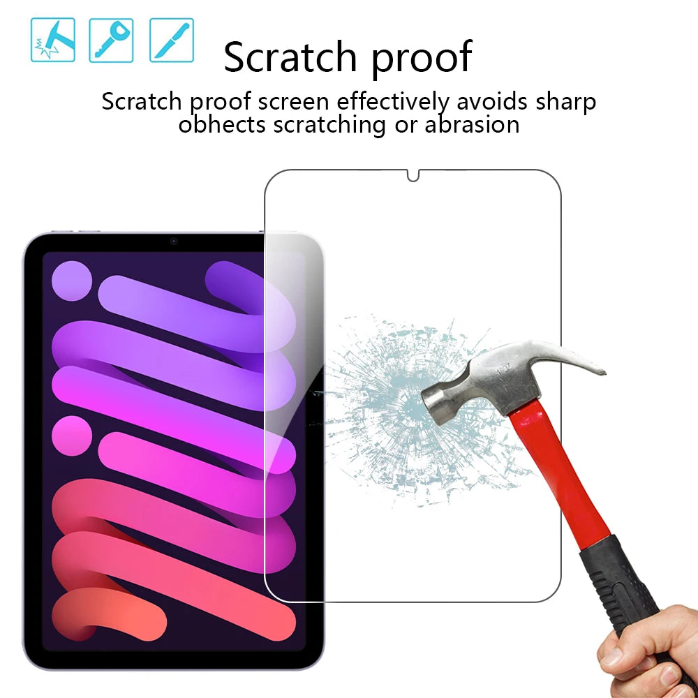 Ipad Mini 6 2021 12 9 9th 10th 8th Pro 11 12.9 6th Tempered Glass Screen Protector For Ipad Air 5 4 2022 3 2 1 9.7 10.2 Film