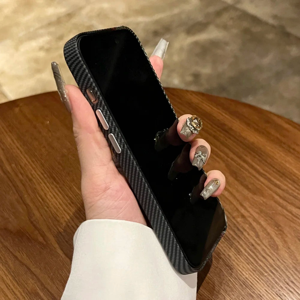 Luxury Carbon Fiber Pattern for Magsafe Magnetic Case for iPhone 15 14 Plus 13 12 11 Pro Max Wireless Charge Hard PC Matte Cover