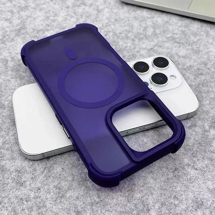 Matte Armor MagSafe Case for iPhone 17/16/15/14/13/12/11 Pro Max Shockproof Cover