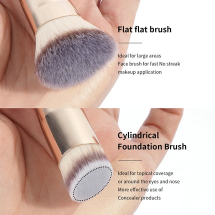 Velora Beauty 2pcs Foundation Brush Set Liquid Cream Powder Contour Blending Concealer Tool