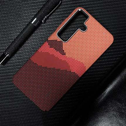 Carbon Fiber Metal Lens MagSafe Case for Samsung Galaxy S25/S24/S23 Ultra Shockproof Cover