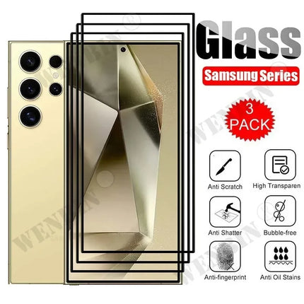Samsung Galaxy S22 Ultra Plus FE tempered glass screen protectors, clear and durable, by OKEYWOW, for S26, S25, S24, S23, S22 Ultra models.