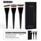 Velora Beauty 3pcs Makeup Brush Set Angled Flat Head Foundation Brush Soft Bristles with Box