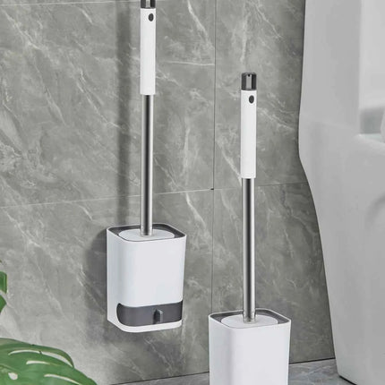 CleanEase Wall-Mounted Toilet Brush with Drainable Holder