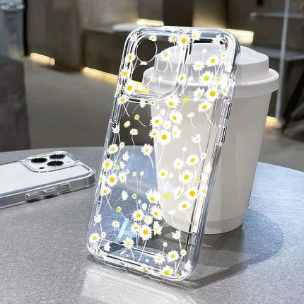 Silicone shockproof flower iPhone case for iPhone 11 to 17, soft cover with floral design from OKEYWOW
