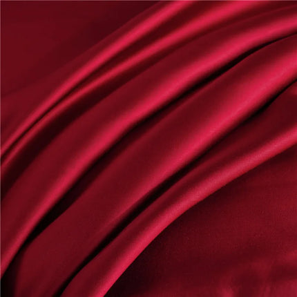 King size mulberry silk flat sheet in a solid color from OKEYWOW, luxurious bedding for a comfortable sleep.