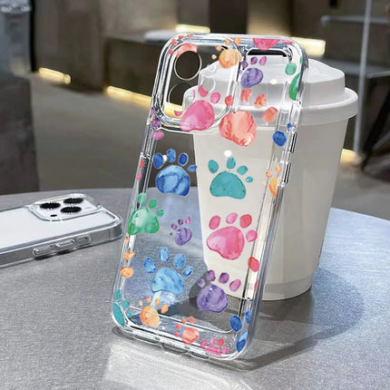 Transparent shockproof silicone iPhone case with cute cat ear design for iPhone 11 to 17 Pro Max by OKEYWOW