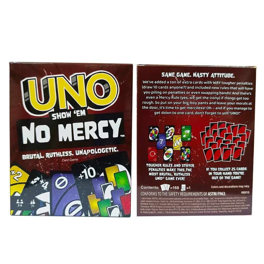 Uno No Mercy Game: Family Party Entertainment with Uno Cards, Table Game for Children's Birthday and Christmas