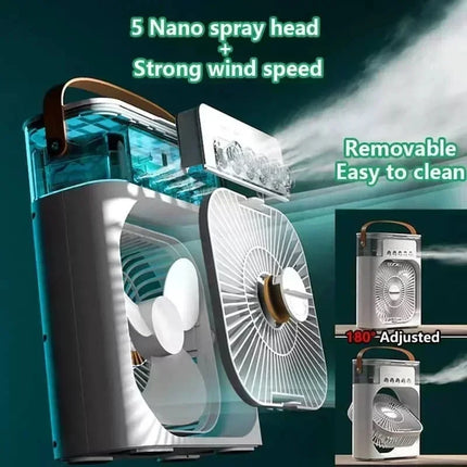 CoolGlow 3 in 1 Mini Air Cooler Fan with Humidifier & LED Night Light