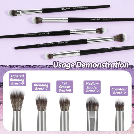 Velora Beauty 5pcs Eyeshadow Brush Set Concealer Shader Soft Bristles Makeup Tools