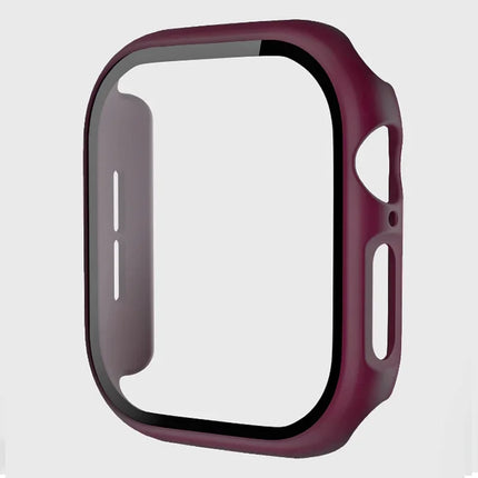 OKEYWOW Apple Watch tempered glass screen protector fitting 38mm to 46mm Series 10–3 SE, showing clear protective coverage on watch face.