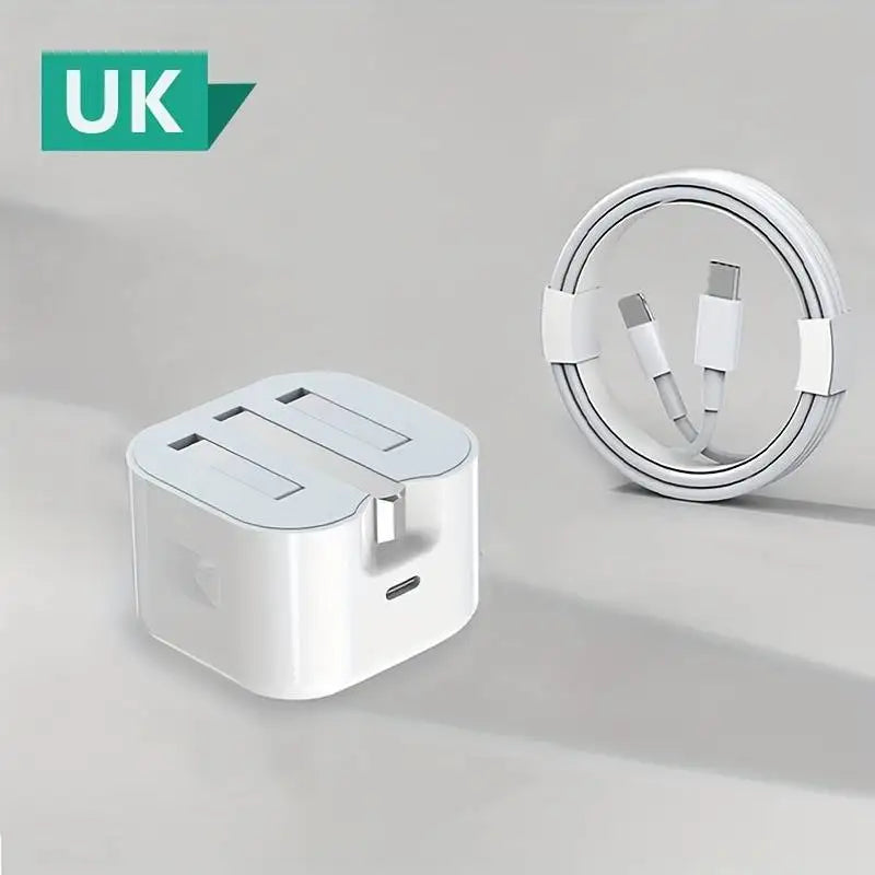 UK USB-C Charger For iPhone QC3.0 Quick Charge PD 25W Type C Fast Charging Travel Wall Charger Power Adapter