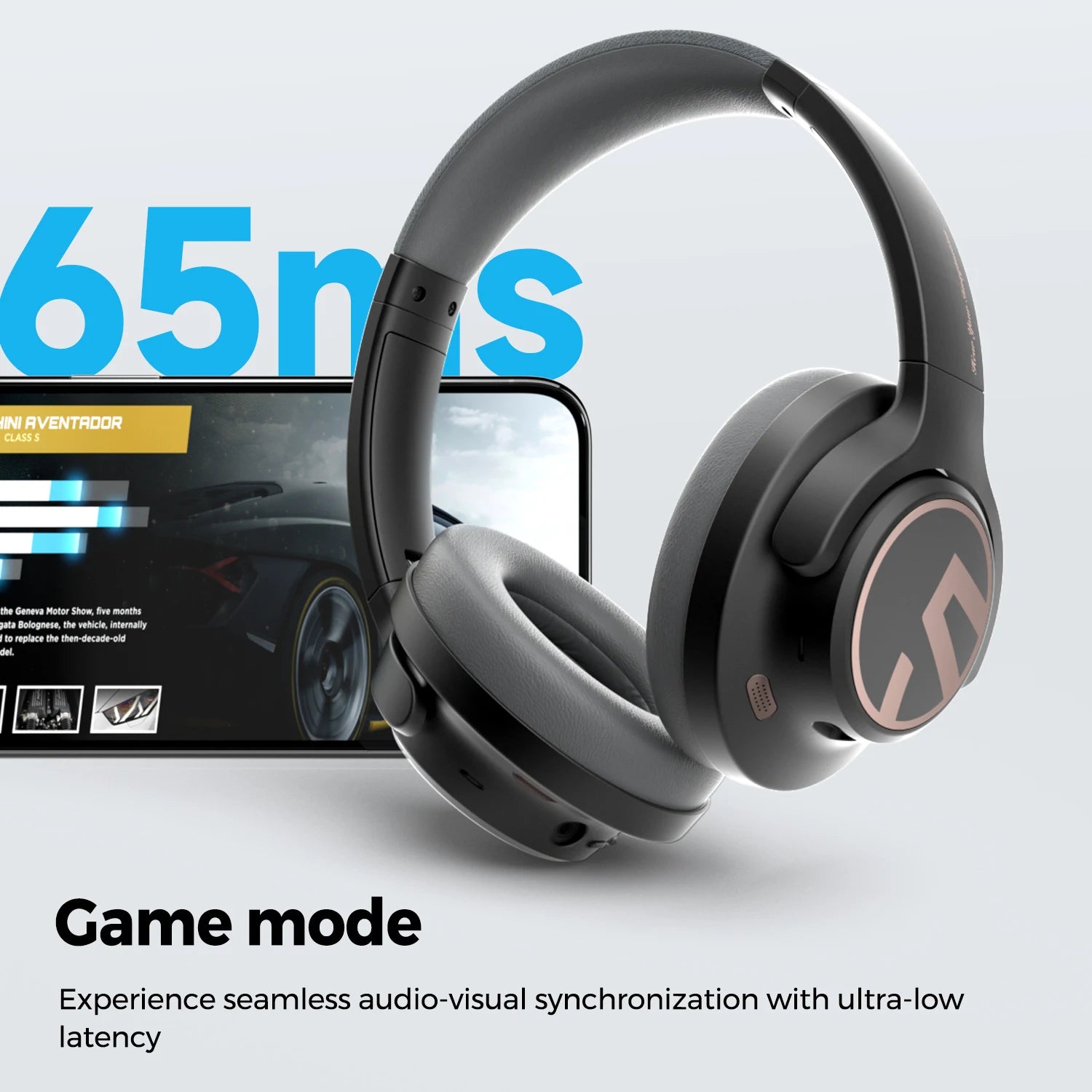 SoundPEATS Space Headphones: Bluetooth 5.3 Hybrid Active Noise Cancelling Wireless Headphones with 123H Playtime, Mic, and Multipoint Connection for versatile usage.