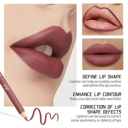 Velora Beauty 2pcs Matte Lip Set Waterproof Long Lasting Lip Liner & Lip Glaze Duo