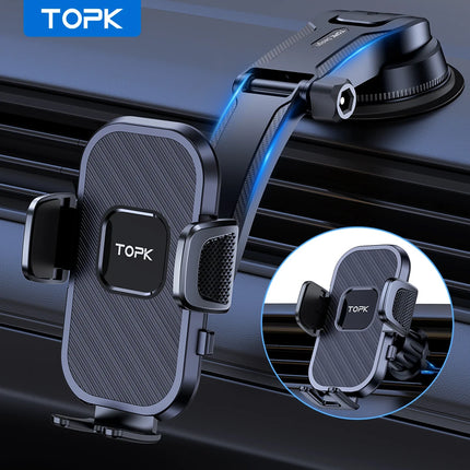 TOPK Gravity Car Phone Holder Dashboard Windshield Air Vent Mount Universal Stand