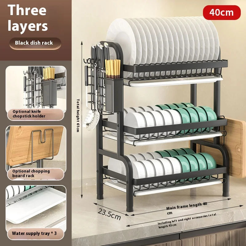 Kitchen storage rack, bowl and dish storage rack, drain rack, household multifunctional bowl and chopstick rack storage box