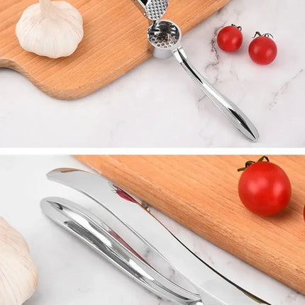 SteelGrip Garlic Press Zinc Alloy Stainless Steel Manual Anti Skid Multifunction Kitchen Crusher Tool