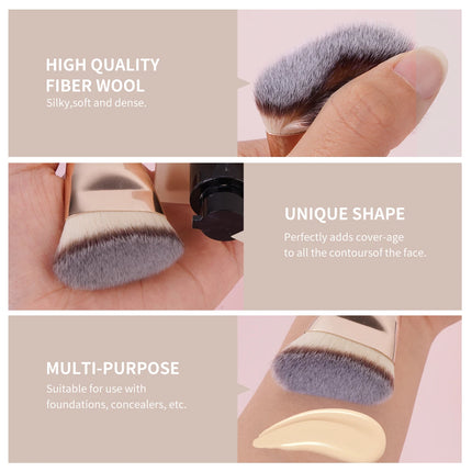 Velora Beauty 4pcs Makeup Brush Set Flat Top Foundation Angled Contour Dense Bristles