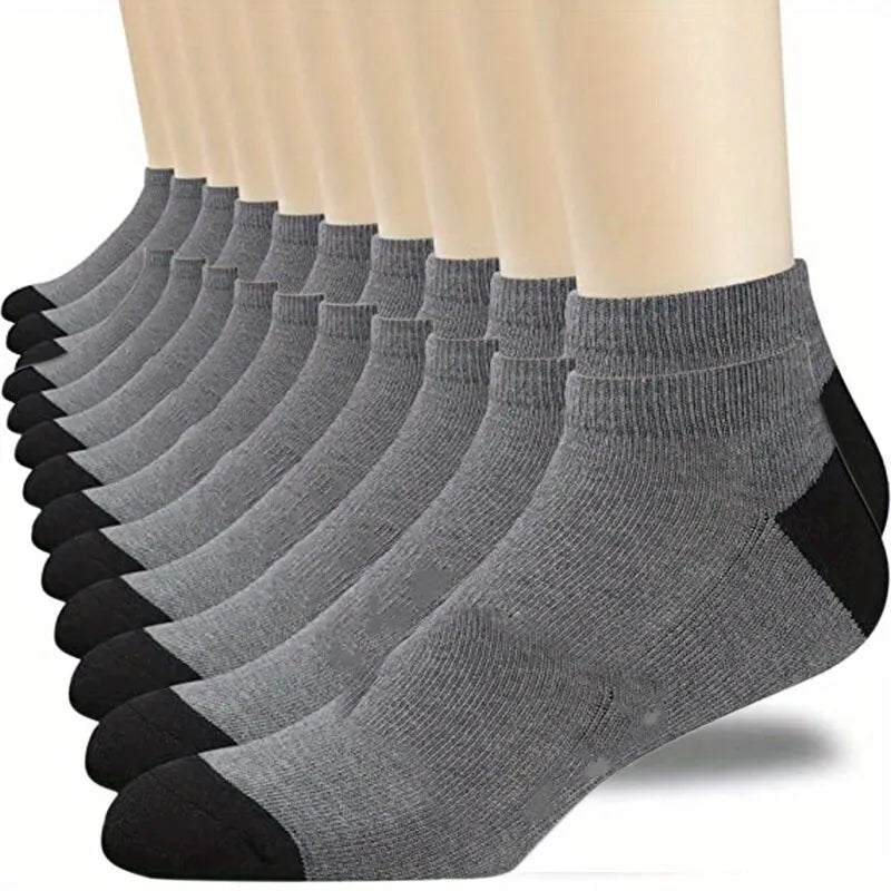 10 pairs of Fashion Cotton Ankle Socks: Designed for both men and women, these breathable and comfortable socks are perfect for summer wear.