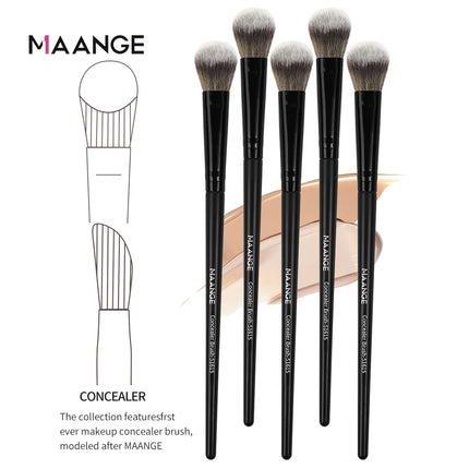 Velora Beauty 5pcs Makeup Brush Set Foundation Concealer Contour Blush Soft Fiber Tools