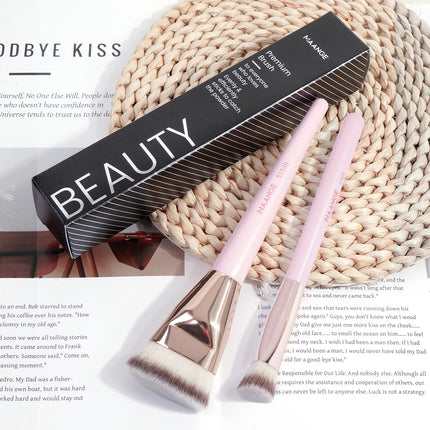 Velora Beauty 2pcs Flawless Makeup Brush Flat Angled Foundation Contour Concealer Tool