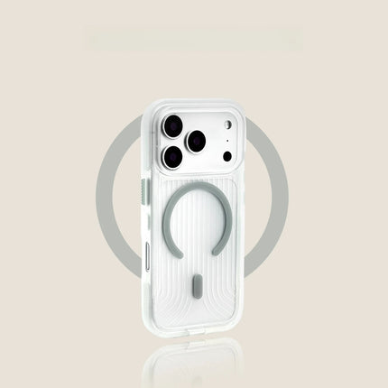 Corrugated MagSafe Case for iPhone 17/16/15/14/13 Pro Max Transparent Anti-Drop Cover
