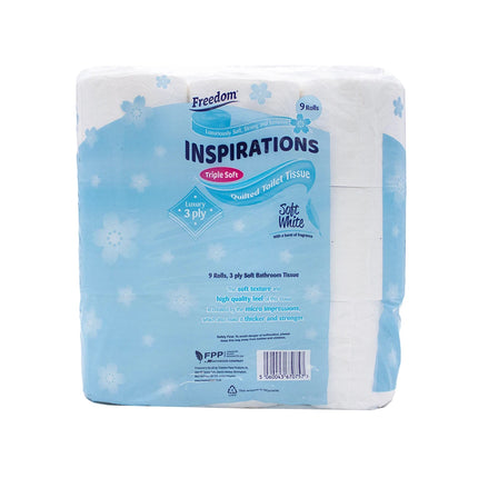 OKEYWOW Freedom quilted toilet tissue 9-pack, 3-ply soft bathroom rolls with luxurious, absorbent paper for comfortable use