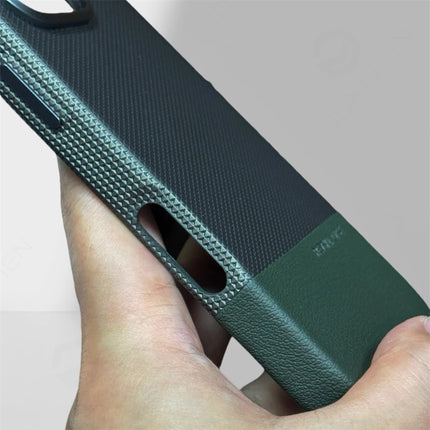 Color Block Leather MagSafe Case for iPhone 17/16/15/14/13 Pro Max Alloy Lens Shockproof Cover