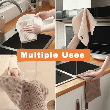 PureWoven Cotton Dishcloth Set Honeycomb Soft Absorbent Kitchen Cleaning Towel