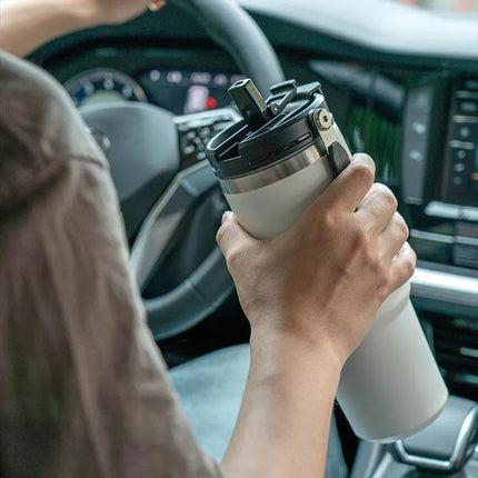 OkeyWOW TYESO stainless steel coffee cup thermos bottle with double wall insulation and vacuum seal for travel and car use