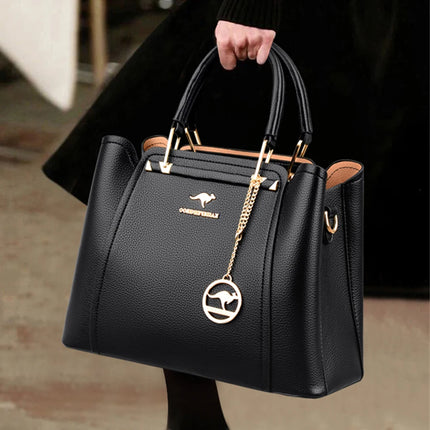Women Leather Crossbody Bag 3-Layer Large Capacity Shoulder Tote Designer Messenger Bag