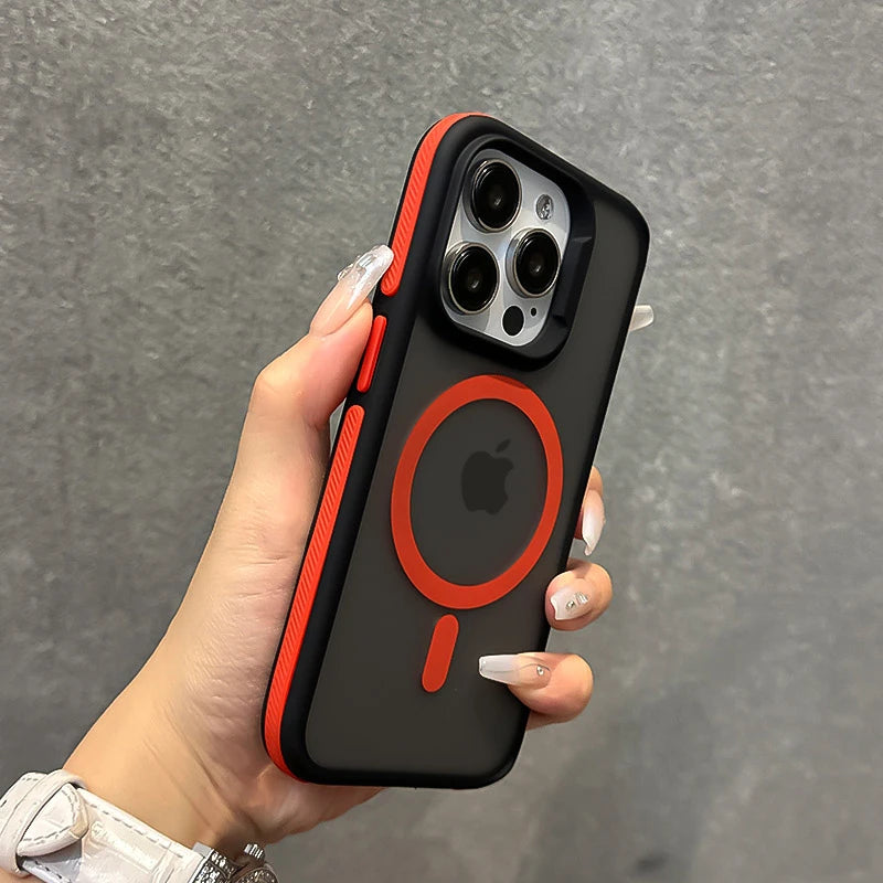 Shockproof Color Bumper Armor For Magsafe Case For iPhone 16 15 14 Plus 13 12 11 Pro Max Hybrid Wireless Charge Clear Cover