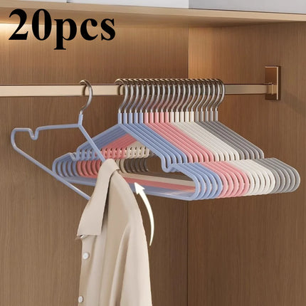 Set of 20/30 heavy-duty metal clothes hangers by OKEYWOW with anti-slip design, space-saving closet organization.