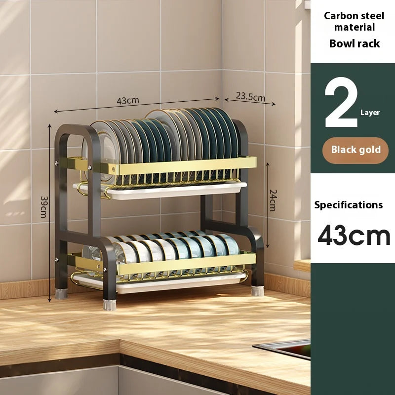 Kitchen storage rack, bowl and dish storage rack, drain rack, household multifunctional bowl and chopstick rack storage box