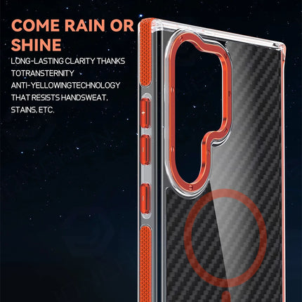 Carbon Fiber MagSafe Armor Case for Samsung Galaxy S26/S25/S24/S23 Ultra Plus A55/A53 Shockproof Cover