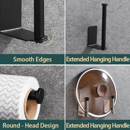 Stainless steel paper towel holder under sink kitchen organizer rack by OKEYWOW, with a sleek design for efficient storage.