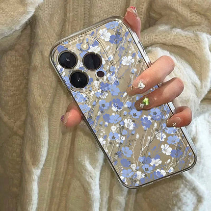 OKEYWOW flower iPhone case with clear, shockproof design for iPhone 11 to 17, featuring a colorful floral pattern.