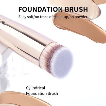 Velora Beauty 2pcs Foundation Brush Set Liquid Cream Powder Contour Blending Concealer Tool