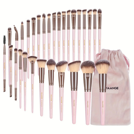 Velora Beauty 30pcs Makeup Brush Set Foundation Concealer Eyeshadow Powder Blush Blending Brushes Bag Set