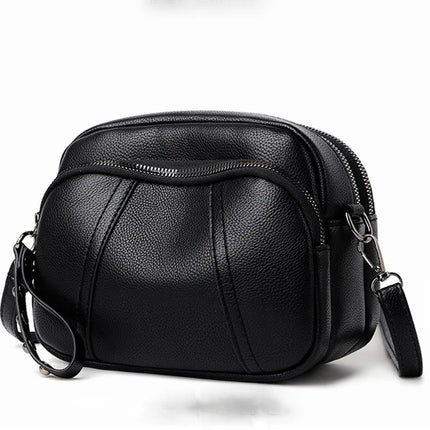 Women Rivet Crossbody Phone Bag Soft Leather Small Square Shoulder Bag Zipper Purse
