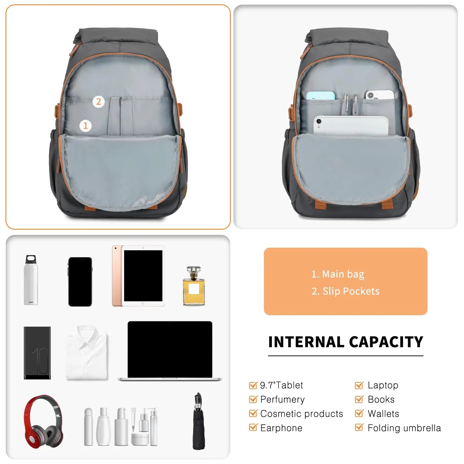 Men's Travel Backpack - Waterproof Weekender Bag with Adjustable Buckle & Multiple Pockets for Sport & Outdoor