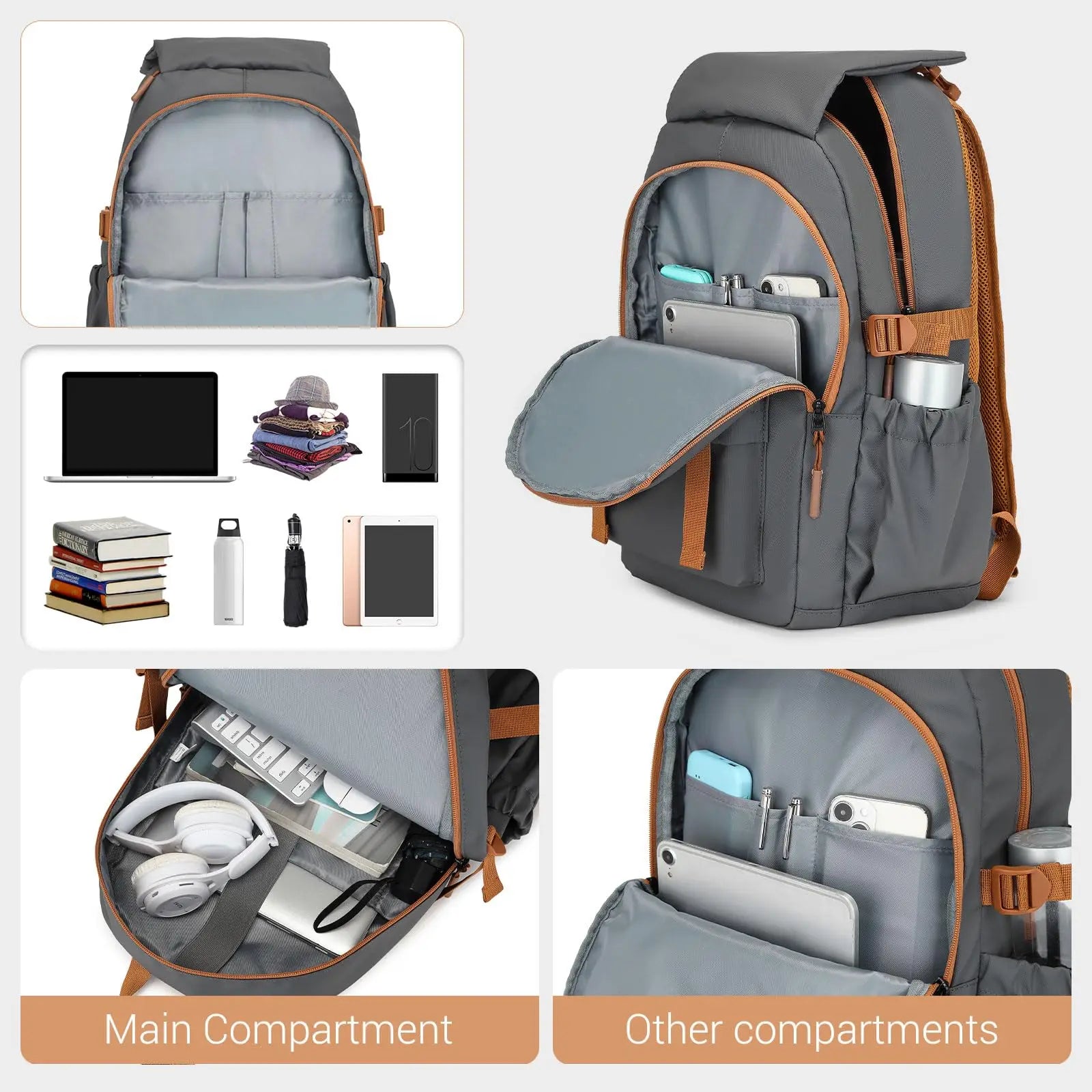 Men's Travel Backpack - Waterproof Weekender Bag with Adjustable Buckle & Multiple Pockets for Sport & Outdoor