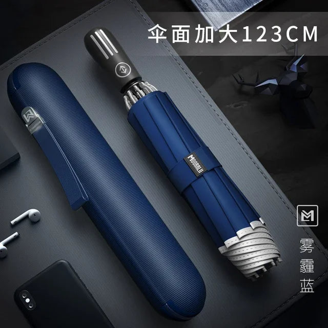 MOORRLII Windproof Inverted Folding Umbrella Automatic Lightweight Strong Luxury Rain Parasol