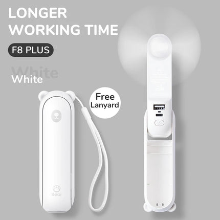 JISULIFE Portable Fan Mini Handheld Fan USB 4500mAh Recharge Hand Held Small Pocket Fan with Power Bank Flashlight Feature