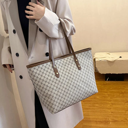 UrbanCarry PU Leather Tote Bag Large Capacity Women Shoulder Commuting Casual Handbag